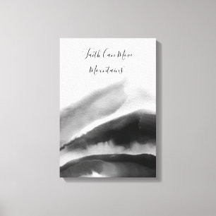 Inspirational Black and White Mountains Canvas Print