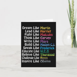 Inspirational Black History Influential Leaders Ma Card