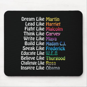 Inspirational Black History Influential Leaders Ma Mouse Mat