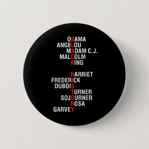 Inspirational Black History Leaders  6 Cm Round Badge