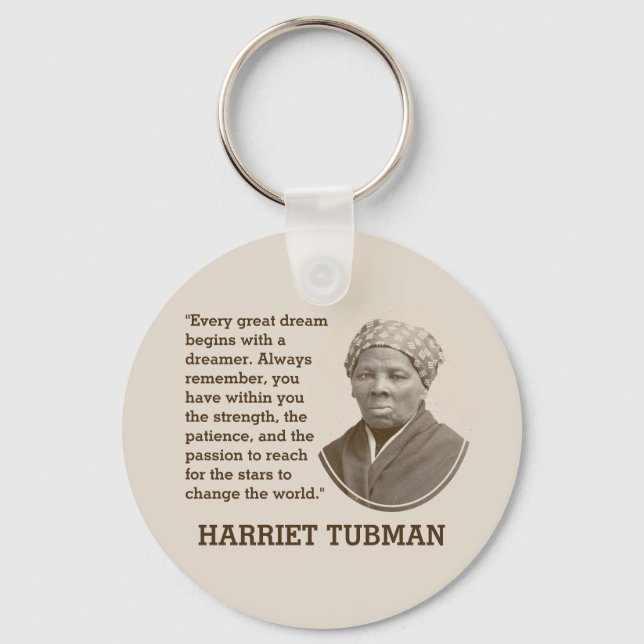 Inspirational Black History Month HARRIET TUBMAN Key Ring (Front)