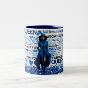 Inspirational Black Woman , Positive Affirmations  Two-Tone Coffee Mug