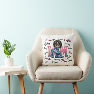 Inspirational Black Woman Prayer & Faith Christian Cushion