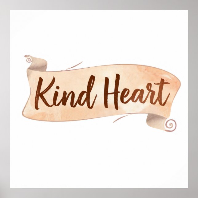 Inspirational Boho Graphic: Kind Heart Minimalist  Poster (Front)