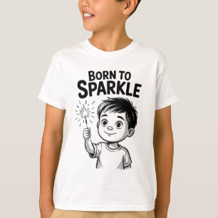Inspirational 'Born to Sparkle' Cartoon Kid T-Shirt
