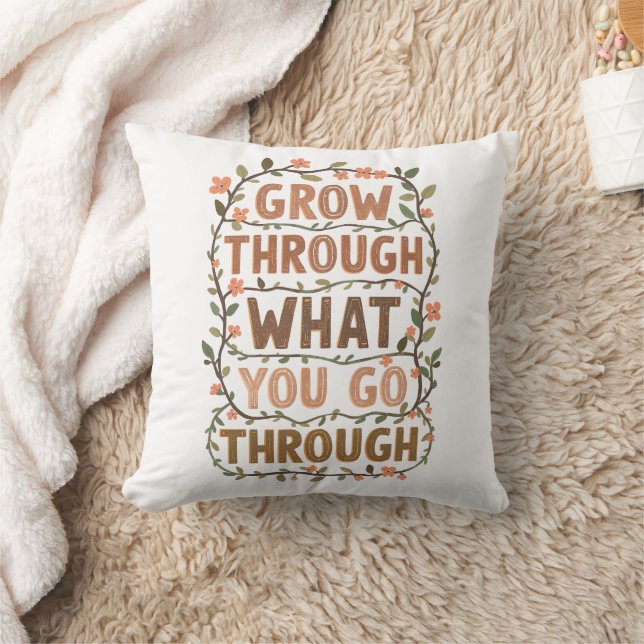 Inspirational Botanical Growth Saying Cushion (Blanket)