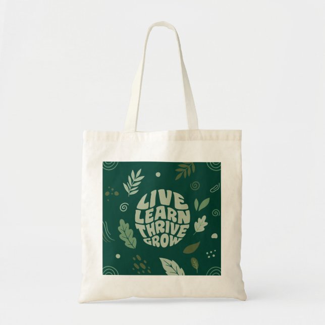  Inspirational Botanical Typography Tote Gift Bag (Front)