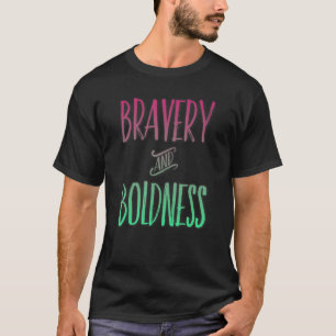 Inspirational Bravery Graphic Bold Shadow Apparel  T-Shirt