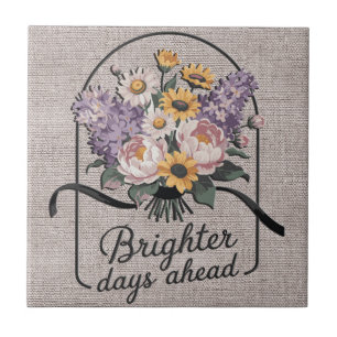 Inspirational Brighter Days Head Quote/Sublimation Tile