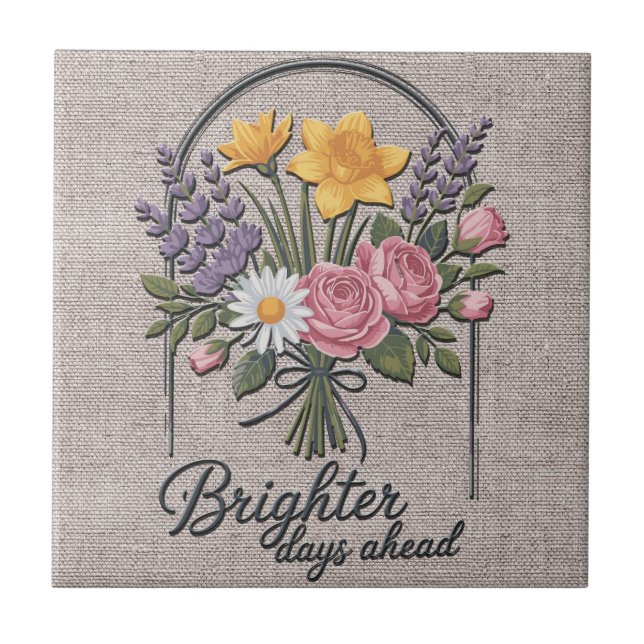Inspirational Brighter Days Head Quote/Sublimation Tile (Front)