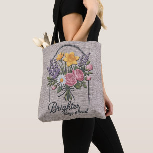 Inspirational Brighter Days Head Quote/Sublimation Tote Bag