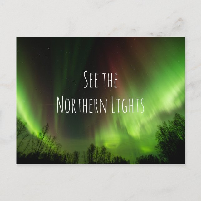 Inspirational bucket list Northern Lights travel Postcard (Front)