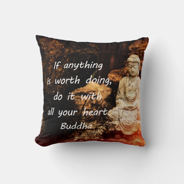 Inspirational Buddha Quote Cushion (Front)