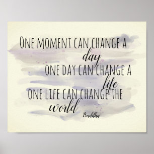 inspirational Buddha quote text  watercolor Poster