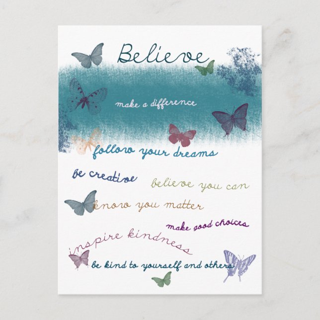 Inspirational Butterflies Postcard (Front)