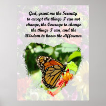 INSPIRATIONAL BUTTERFLY AND FLORAL SERENITY PRAYER