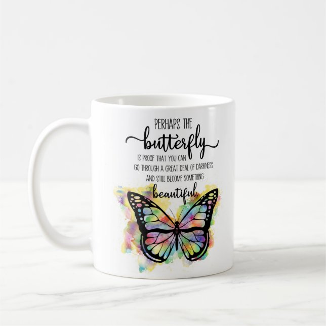 Inspirational Butterfly Colorful Coffee Mug (Left)