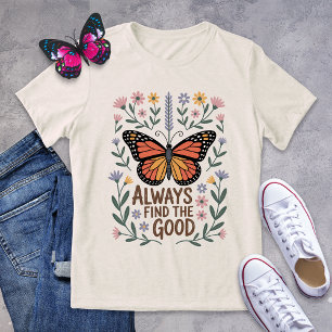 Inspirational Butterfly Floral Positivity Tri-Blend Shirt