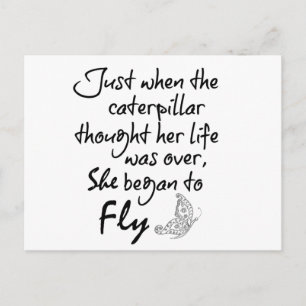 Inspirational Butterfly Quote Postcard