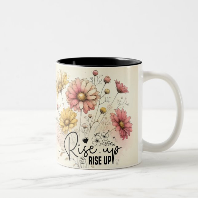 Inspirational Butterfly Wrap Two-Tone Coffee Mug (Right)