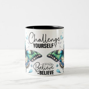 Inspirational Butterfly Wrap Two-Tone Coffee Mug