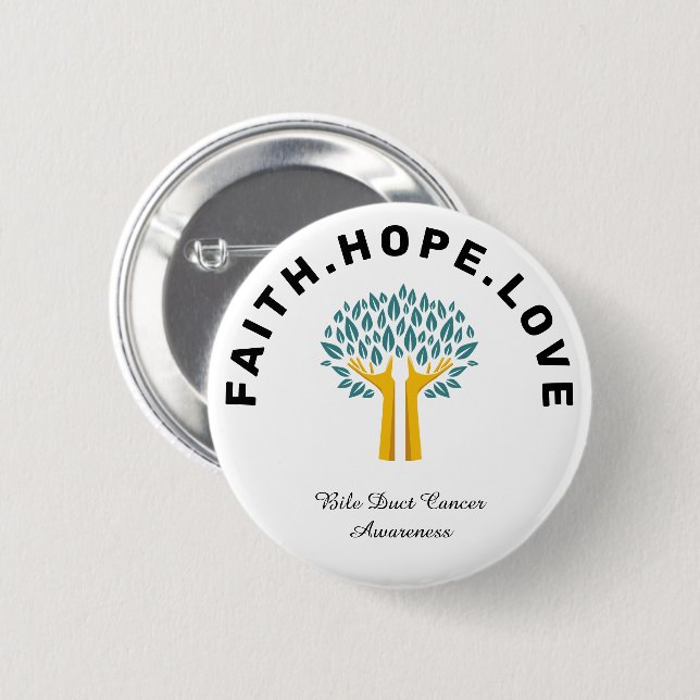 Inspirational Cancer Awareness Tree of Life White 6 Cm Round Badge (Front & Back)