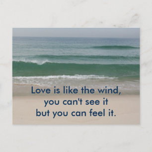 Inspirational card : Love is like the wind