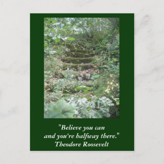 Inspirational card. Quote by Roosevelt Postcard