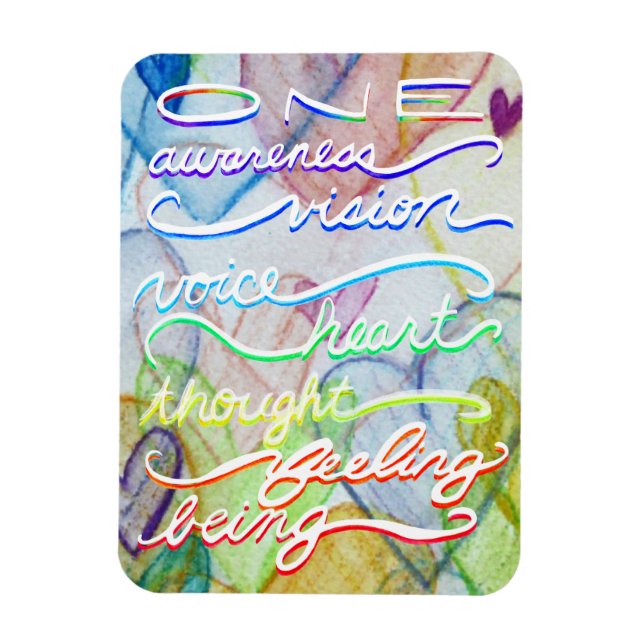 Inspirational Chakra Rainbow Words Custom Magnets (Vertical)