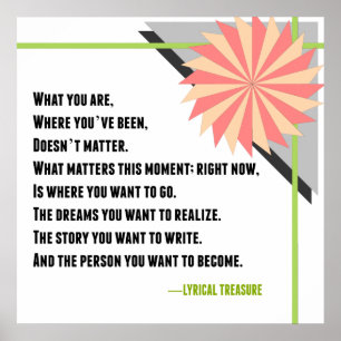 Inspirational Change Lyrical Treasure Poem Poster