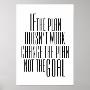 Inspirational "Change the Plan" Quote Poster