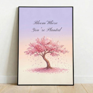 Inspirational Cherry Blossom Sakura Poster Wallart