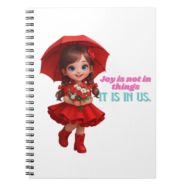 Inspirational Chibi Girl Spiral Photo Notebook (Front)