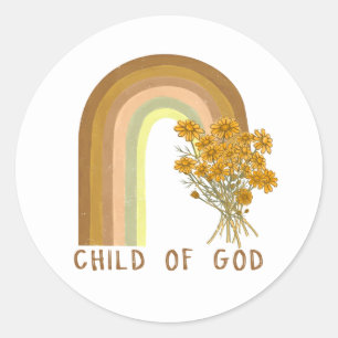 Inspirational child God word art  Classic Round Sticker