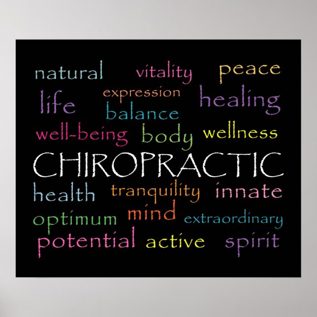 Inspirational Chiropractic Words Poster (Front)