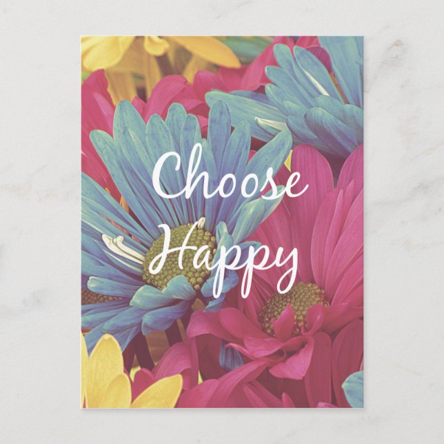 Inspirational Choose Happy Quote Affirmation Postcard (Front)