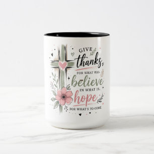 Inspirational Christian Believe Hope Two-Tone Coffee Mug