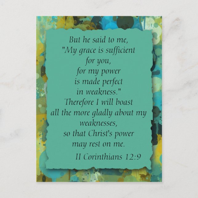 Inspirational Christian Bible God's Grace Postcard (Front)