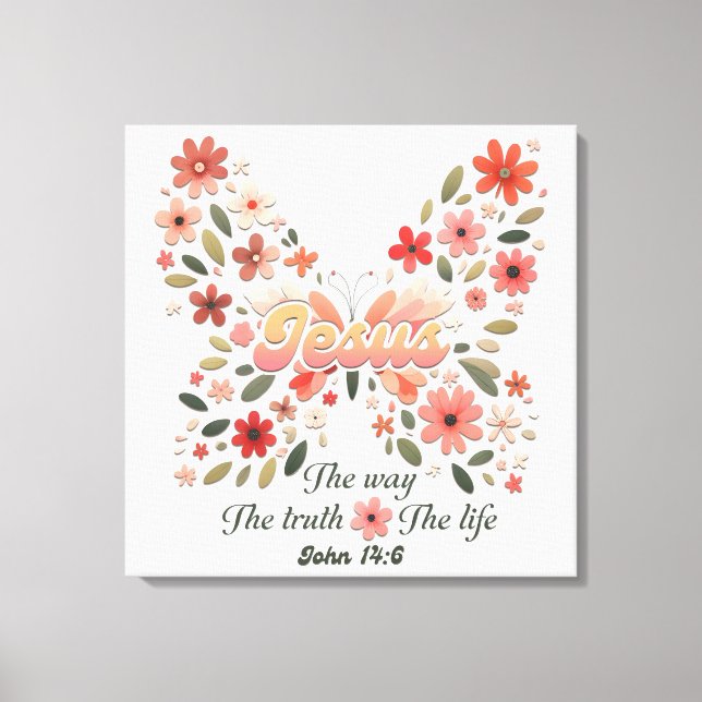 Inspirational Christian Bible Verse Canvas Print (Front)