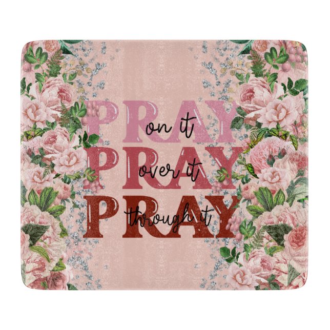 Inspirational Christian Bible Verse Cutting Board (Front)