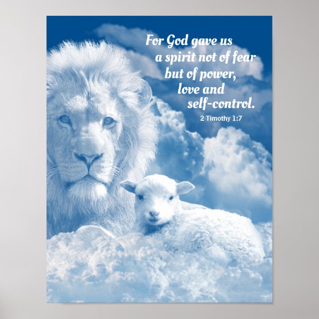 Inspirational Christian Bible Verse for Strength Poster (Front)