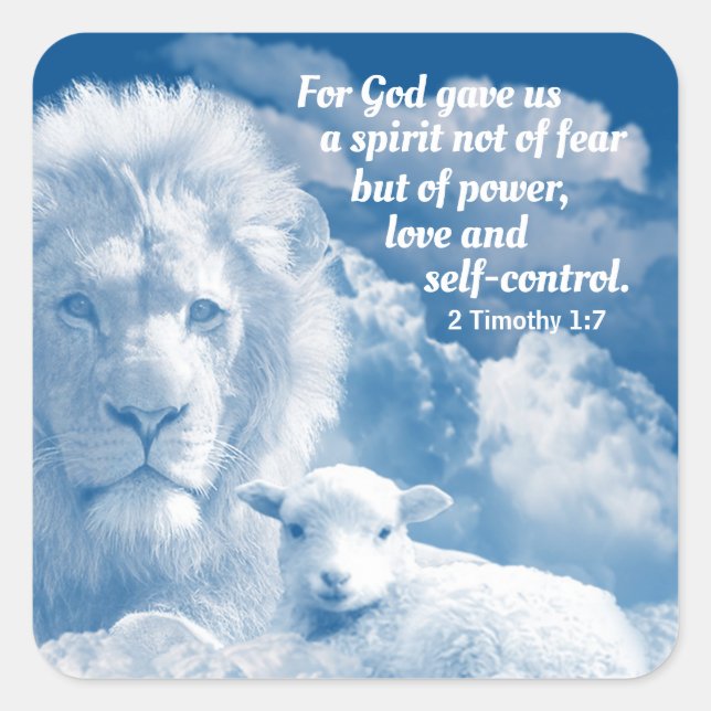 Inspirational Christian Bible Verse for Strength Square Sticker (Front)