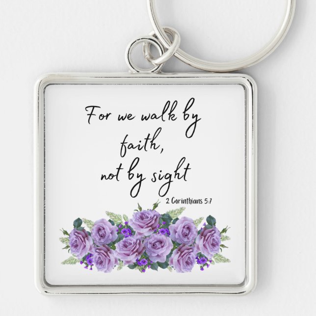 Inspirational Christian Bible Verse Key Ring (Front)