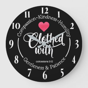 Inspirational Christian Bible Verse Large Clock