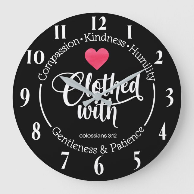 Inspirational Christian Bible Verse Large Clock (Front)