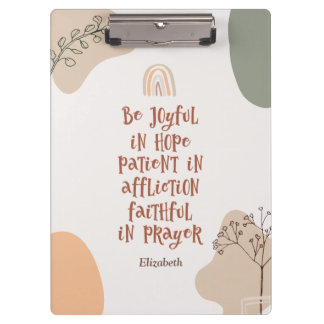 Inspirational Christian Bible Verse Modern Boho Clipboard