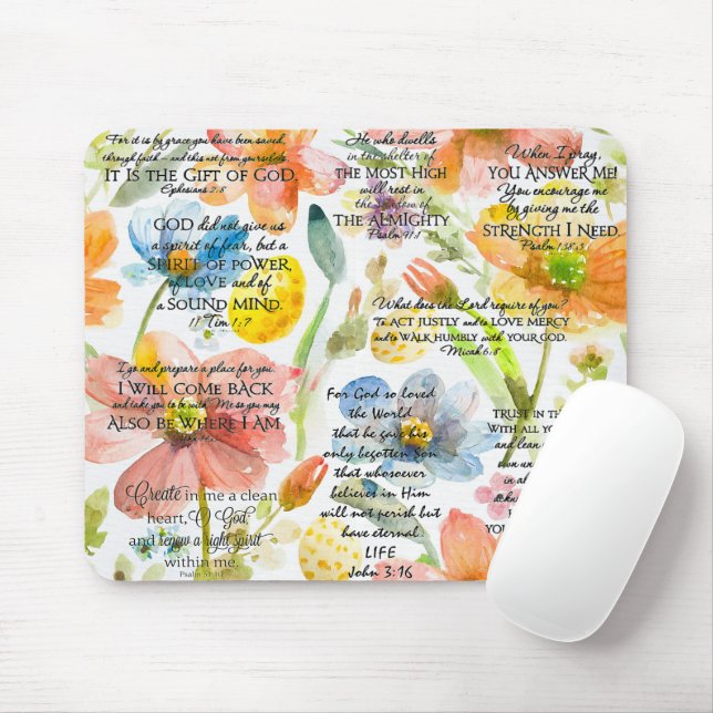 inspirational Christian Bible Verse Mouse Mat (With Mouse)