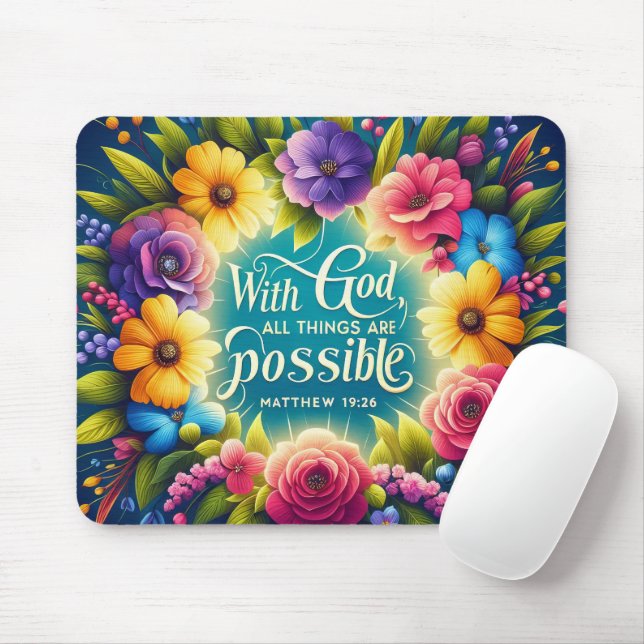inspirational Christian Bible Verse Mouse Mat (With Mouse)