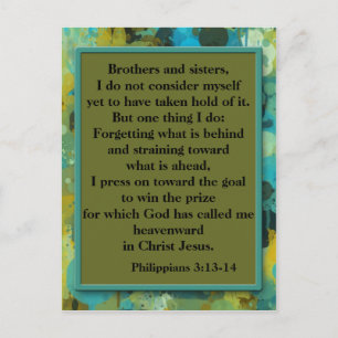 Inspirational Christian Bible Verse Postcard