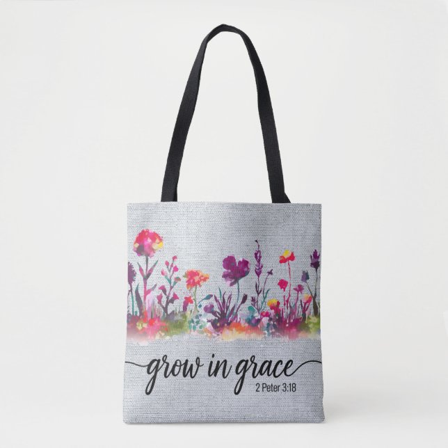 Inspirational Christian Bible Verse /Scripture Tote Bag (Front)